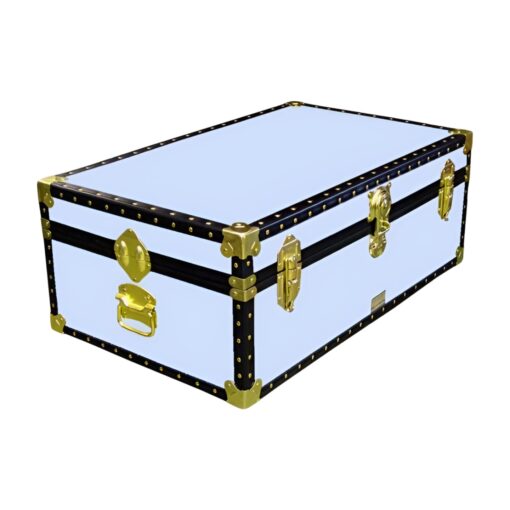 09-147 SKY BLUE VINYL 30 Cabin Storage Trunk with ABS Trim