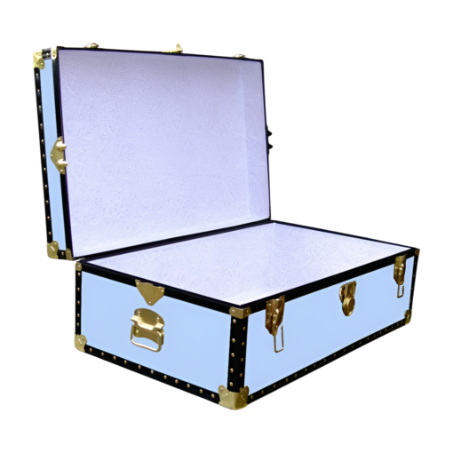 09-147 SKY BLUE VINYL 30 Cabin Storage Trunk with ABS Trim - Image 2