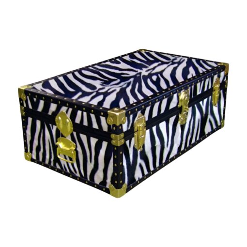 09-177 ZEB FAUX ZEBRA 30 Cabin Storage Trunk with ABS Trim