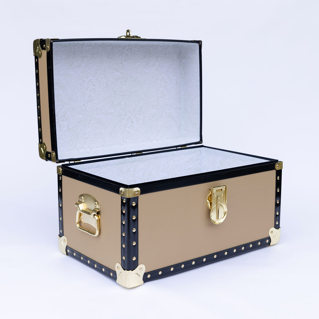 12-206 Lux Champagne Tuck Box Storage Trunk with ABS Trim - Image 2