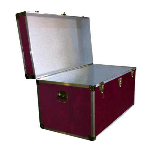 05-132 E PREMIER LEATHERGRAIN WINE 36 Deep Storage Trunk with Alloy Trim - Image 2