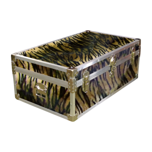 09-184 TIE FAUX TIGER 30 Cabin Storage Trunk with Alloy Trim