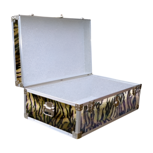 09-184 TIE FAUX TIGER 30 Cabin Storage Trunk with Alloy Trim - Image 2