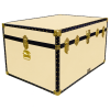 01-218 BEIGE LEATHERETTE Super Jumbo Storage Trunk with ABS Trim