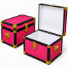 12-045 Hot Pink Tuck Box Storage Trunk with ABS Trim