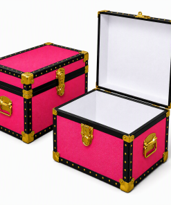 12-045 Hot Pink Tuck Box Storage Trunk with ABS Trim